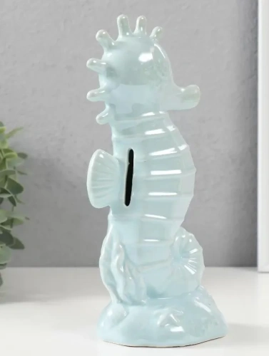 Копилка морской конёк голубой 9,5*8,2*21см 9735385